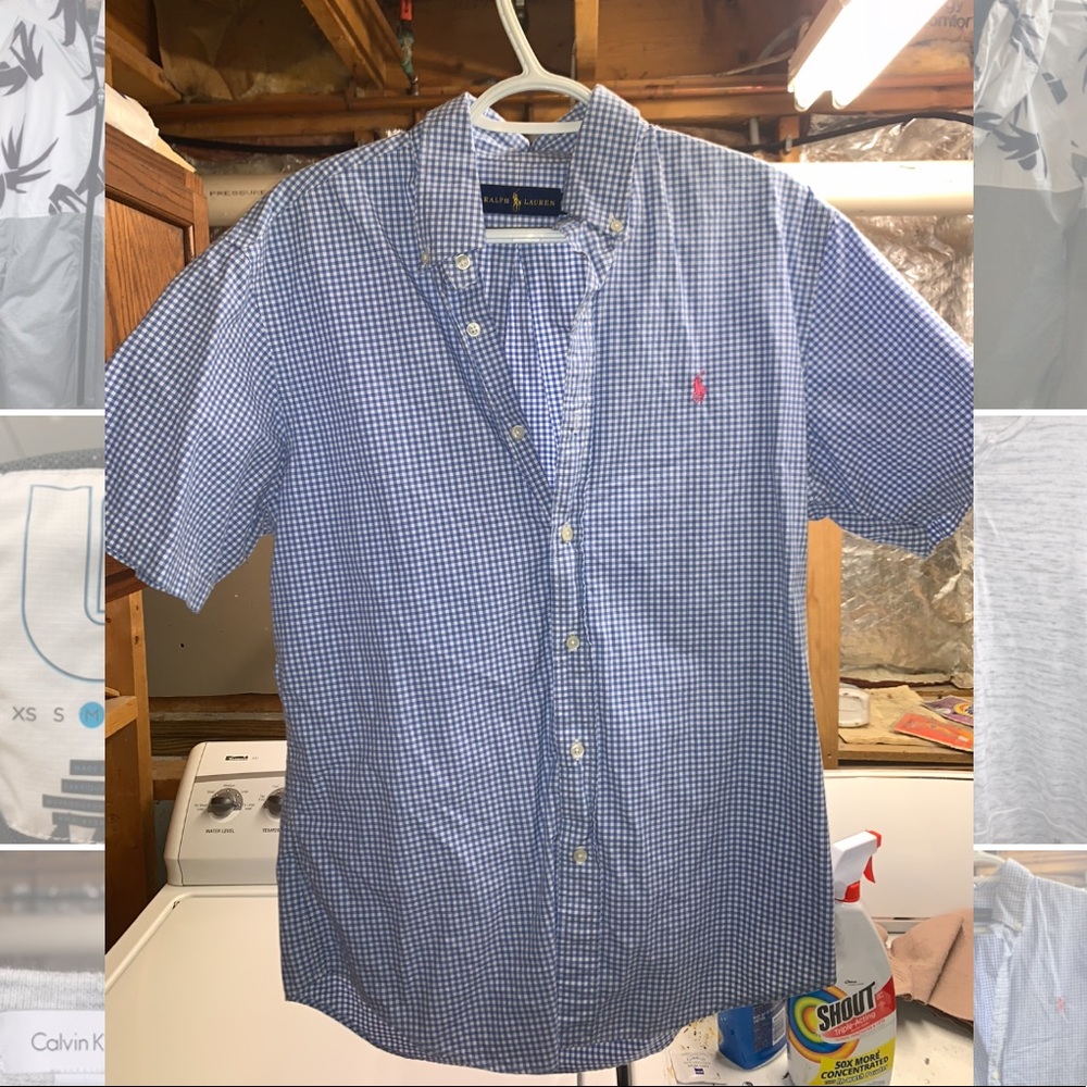 New Men’s Medium Ralph Lauren Polo White/Blue Tee